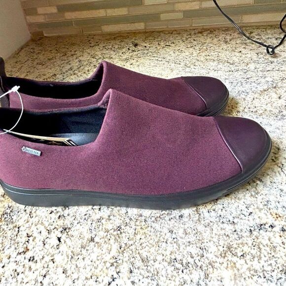 - Ecco Soft 7 GTX Gortex Shoe Leather fig Waterproof Slip On Shoe Size 7 - Picture 1 of 6